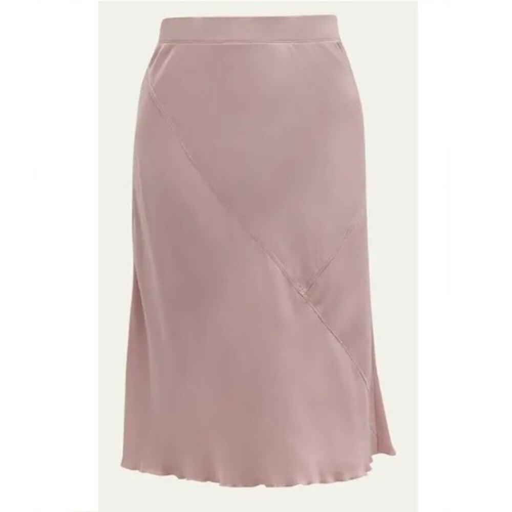 ATM Anthony Thomas Melillo Bias-Cut Silk Midi Pencil Skirt Pink Lilac Sz SP
